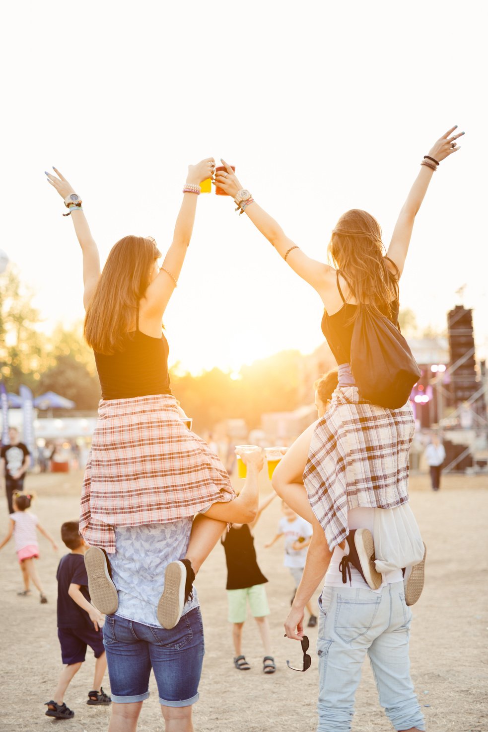 Friends at music festival